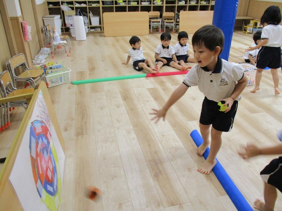 ☆3歳児クラス 的あてゲーム☆ | KECっ子の挑戦日記 | やまと西大寺 KEC保育園